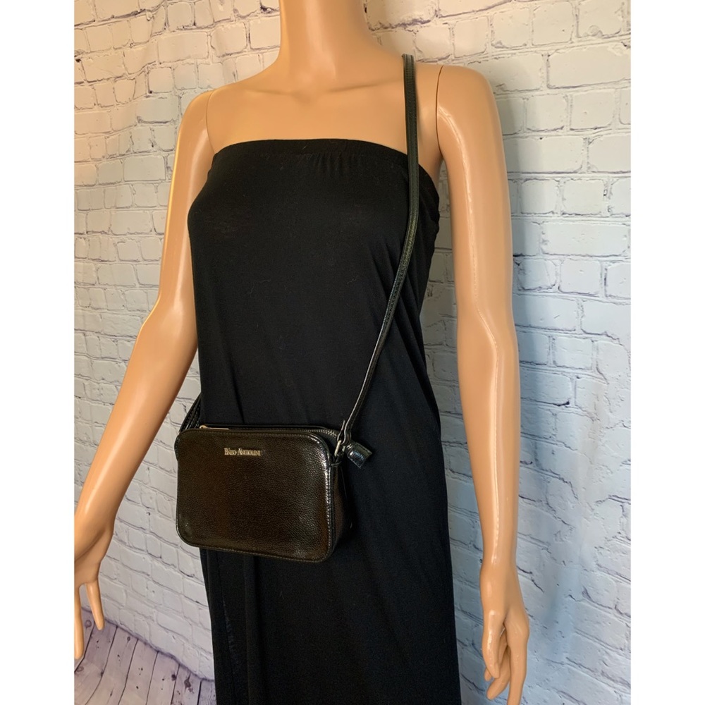 Enzo Angiolini Black Leather Purse w/Straps crossbody